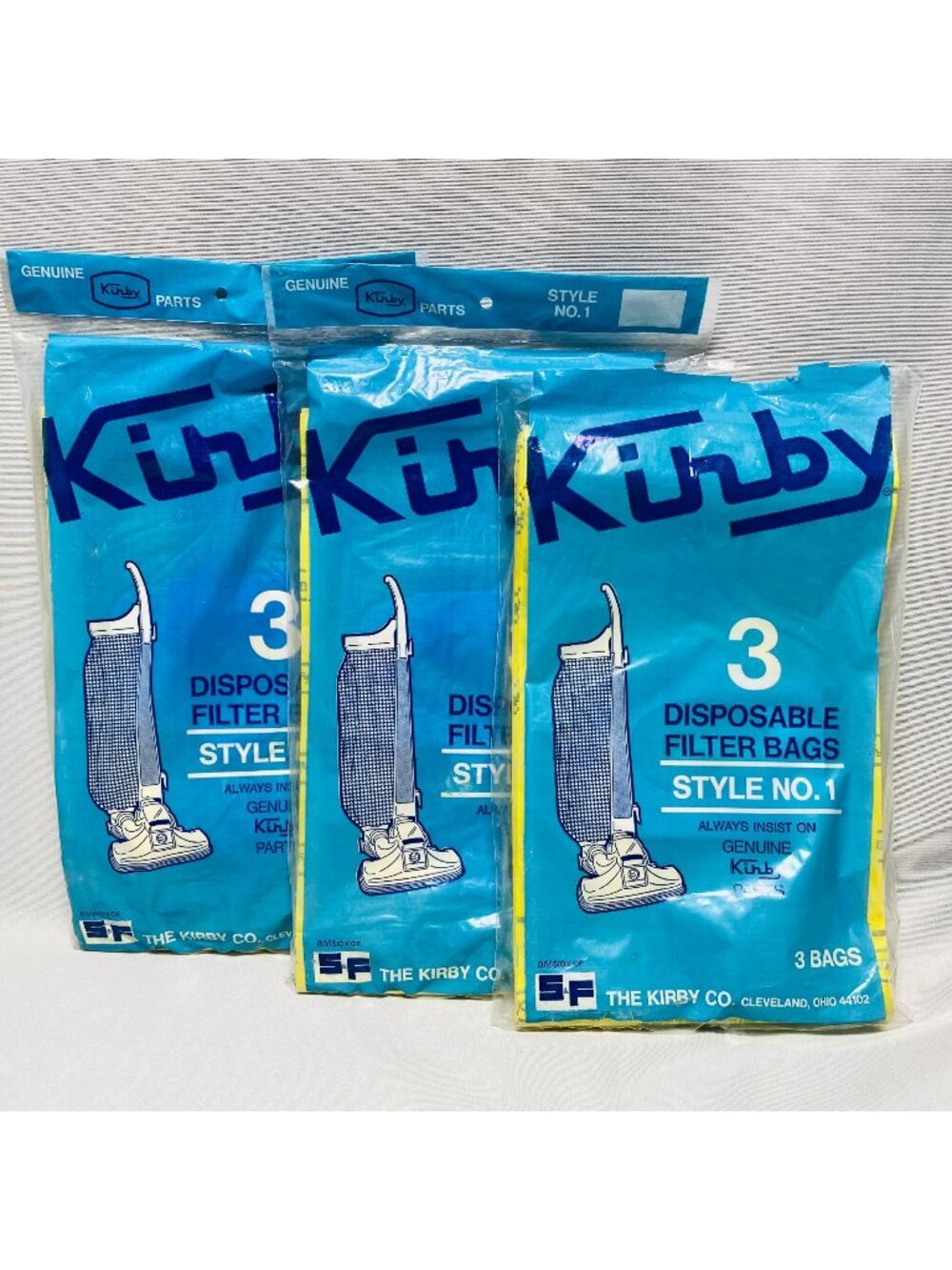 Kirby Style No. 1 3-Pack Disposable Filter Bags Genuine Vacuum Parts 9 Bags (B)
